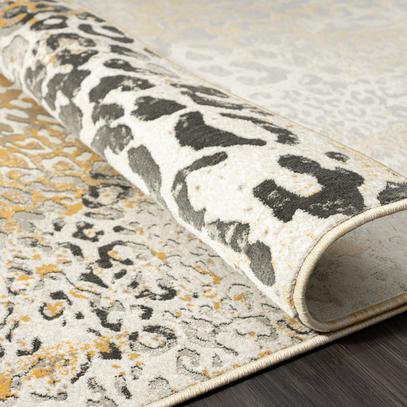N Natori Performance Gold/Gray Rug | Wayfair