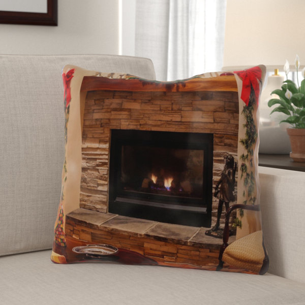 The Holiday Aisle Mulhall Fireplace Indoor Outdoor Canvas Throw