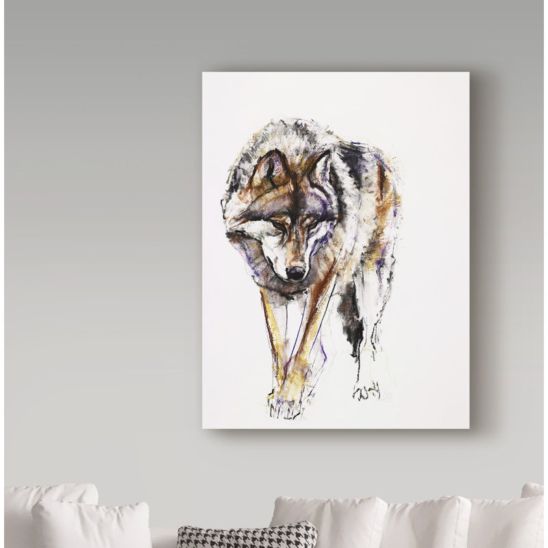 Trademark Art European Wolf Acrylic Painting Print On Wrapped