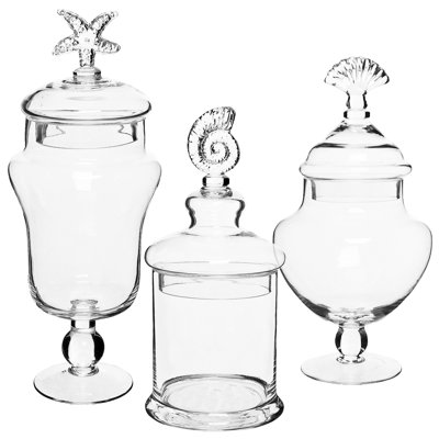 INCOMPLETE 3 Piece Carnforth Clear Glass Jar Set