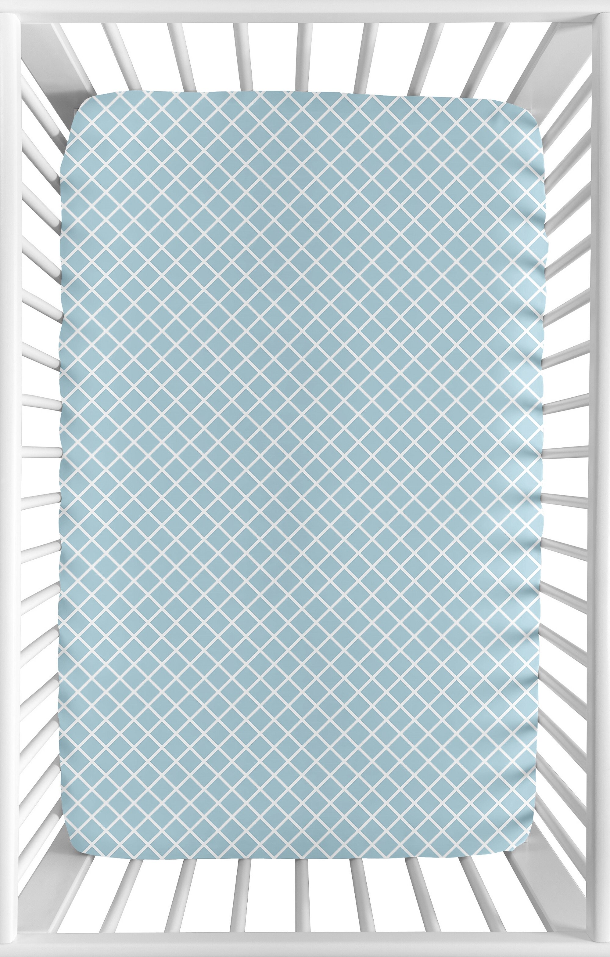 blue and white crib sheets