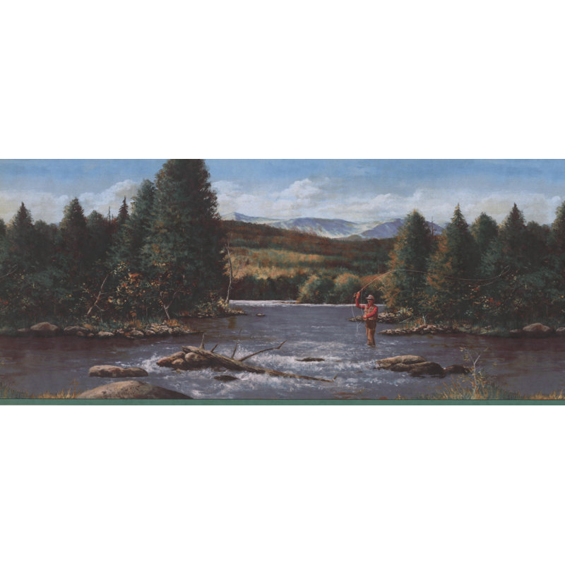 Loon Peak Braziel Fisherman With Rod In The Middle Of Mountain