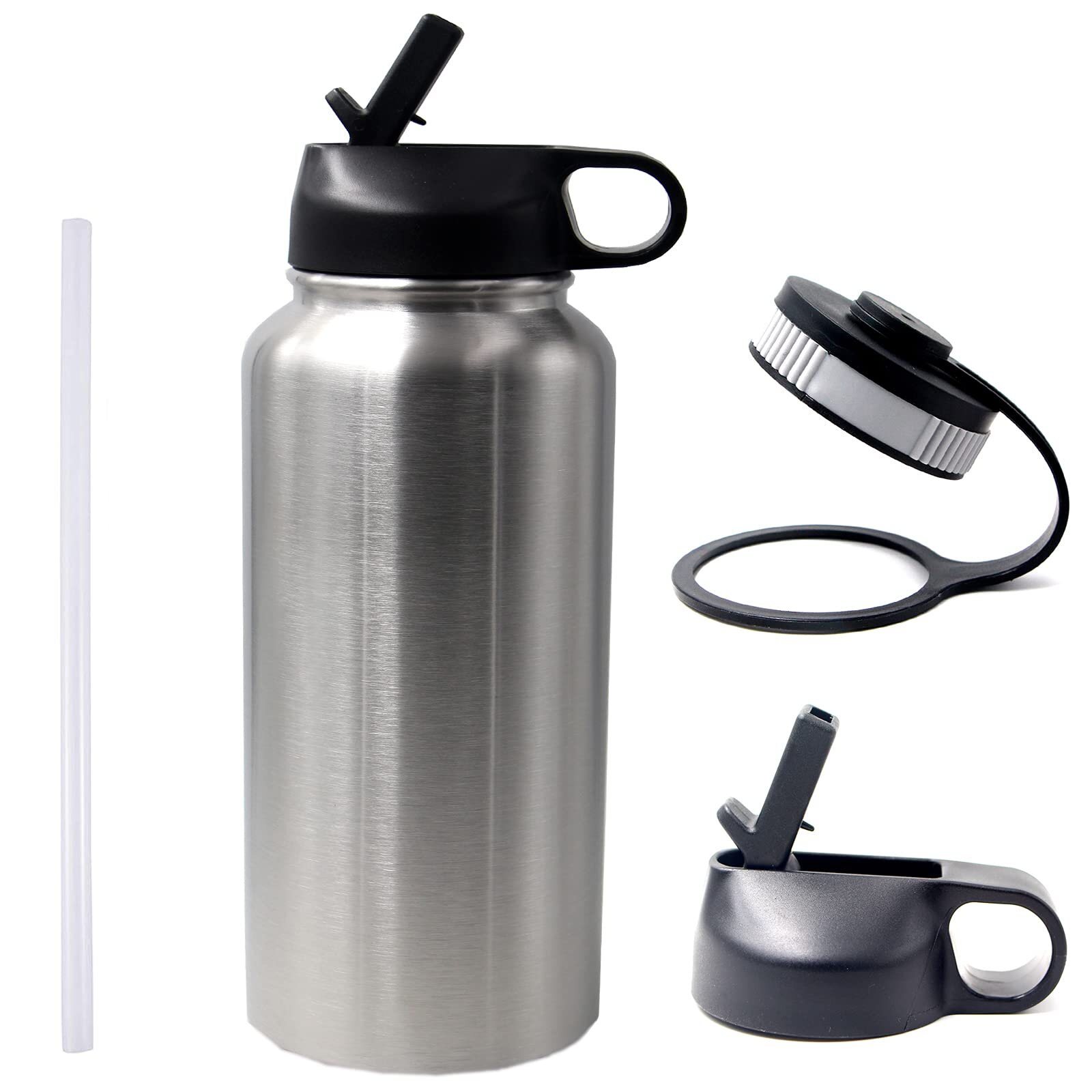 Insulated 304 Stainless Steel Vacuum Tumbler Hot Cold Water Bottle Gray