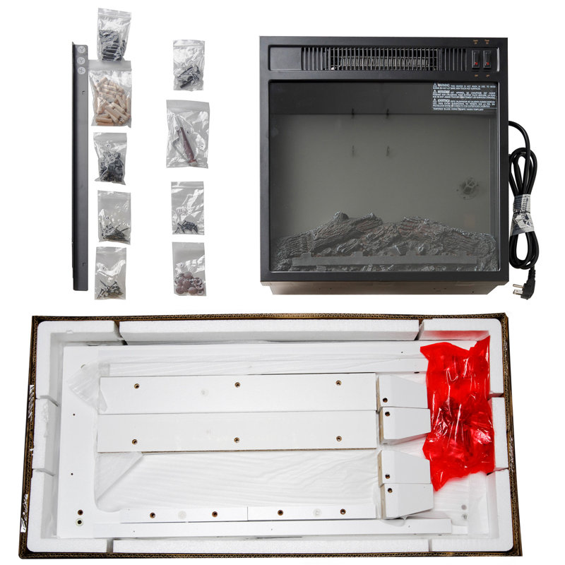 Akdy Freestanding Wooden Mantel 3d Flames Electric Fireplace