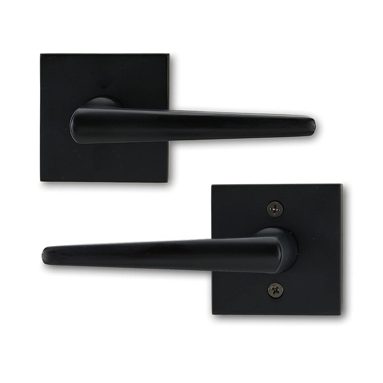 Modern Slim Square-Shaped Door Lever Handles with No Locking Feature for Left or Right-Handed Doors Passage Door Lever for Closet and Hallway