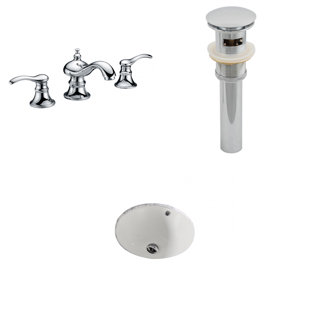 Go to store & view more images American Imaginations Ceramic Circular Undermount Bathroom Sink with Faucet and Overflow