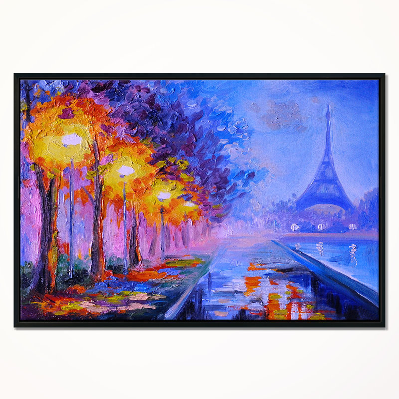 East Urban Home View Of Paris Eiffel Tower Framed Oil Painting