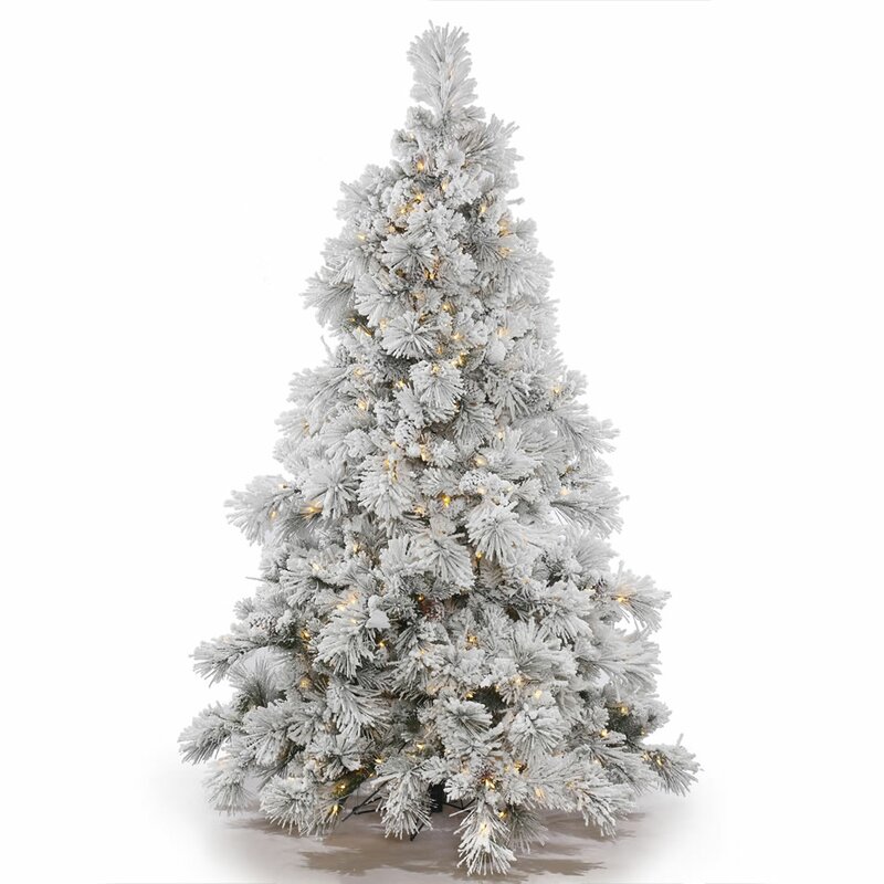 The Holiday Aisle® Arbre de noël artificiel blanc 12 pi avec 1800 lumières claires et blanc 