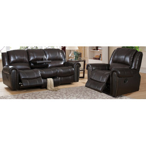 Charlotte 2 Piece Leather Living Room Set by Amax
