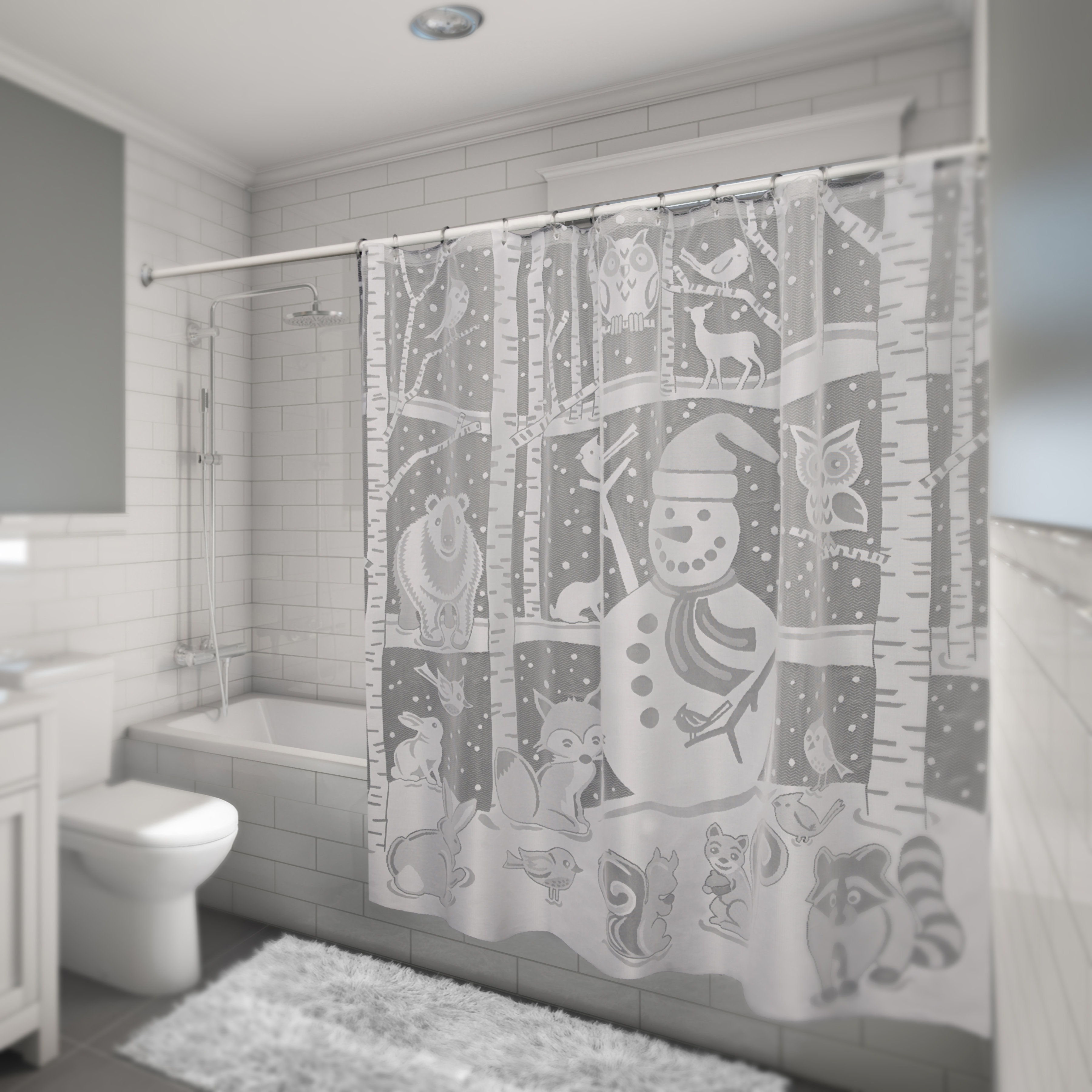 The Holiday Aisle Shanahan Snowman Single Shower Curtain Wayfair