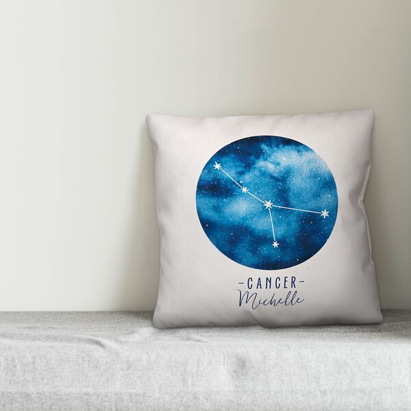 embroidered zodiac cushion custom embroidered cushion with your name and date of birth custom pillow gift Zodiac gift pillow