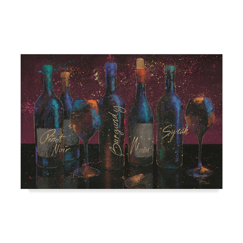 Trademark Art Wine Splash Dark I Acrylic Painting Print On
