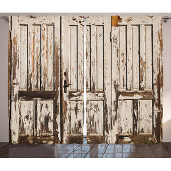 East Urban Home Rustic Traditional Wooden Timber Door With