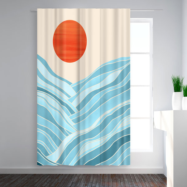 East Urban Home Modern Tropical Waves Like Mountains Abstract Blackout Rod Pocket Single Curtain Panel Wayfair