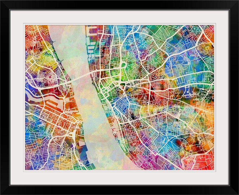 Great Big Canvas 'Liverpool England Street Map' by Michael Tompsett Graphic Art Print | Wayfair