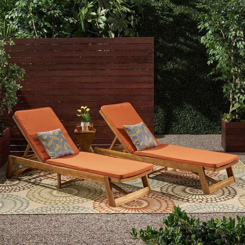 Breakwater Bay Gavyn Outdoor Reclining Chaise Lounge with ...