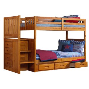 Edmond Twin over Twin Staircase Slat Bunk Bed