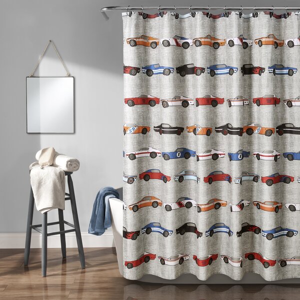 Fire Truck Rescue Polyester Fabric Shower Curtain Set Bathroom Decor W 12 Hooks