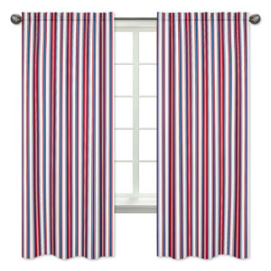 Nautical Nights Stripe Window Curtain Panels (Set of 2)