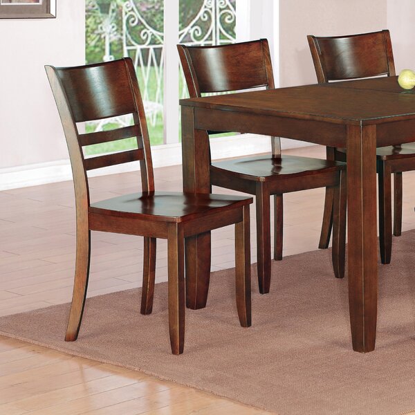 American Tables /& Seating 880-DM-SWS Flare Ladder Back Wood Chair Solid Wood Seat 17 x 17 x 33 Dark Mahogany
