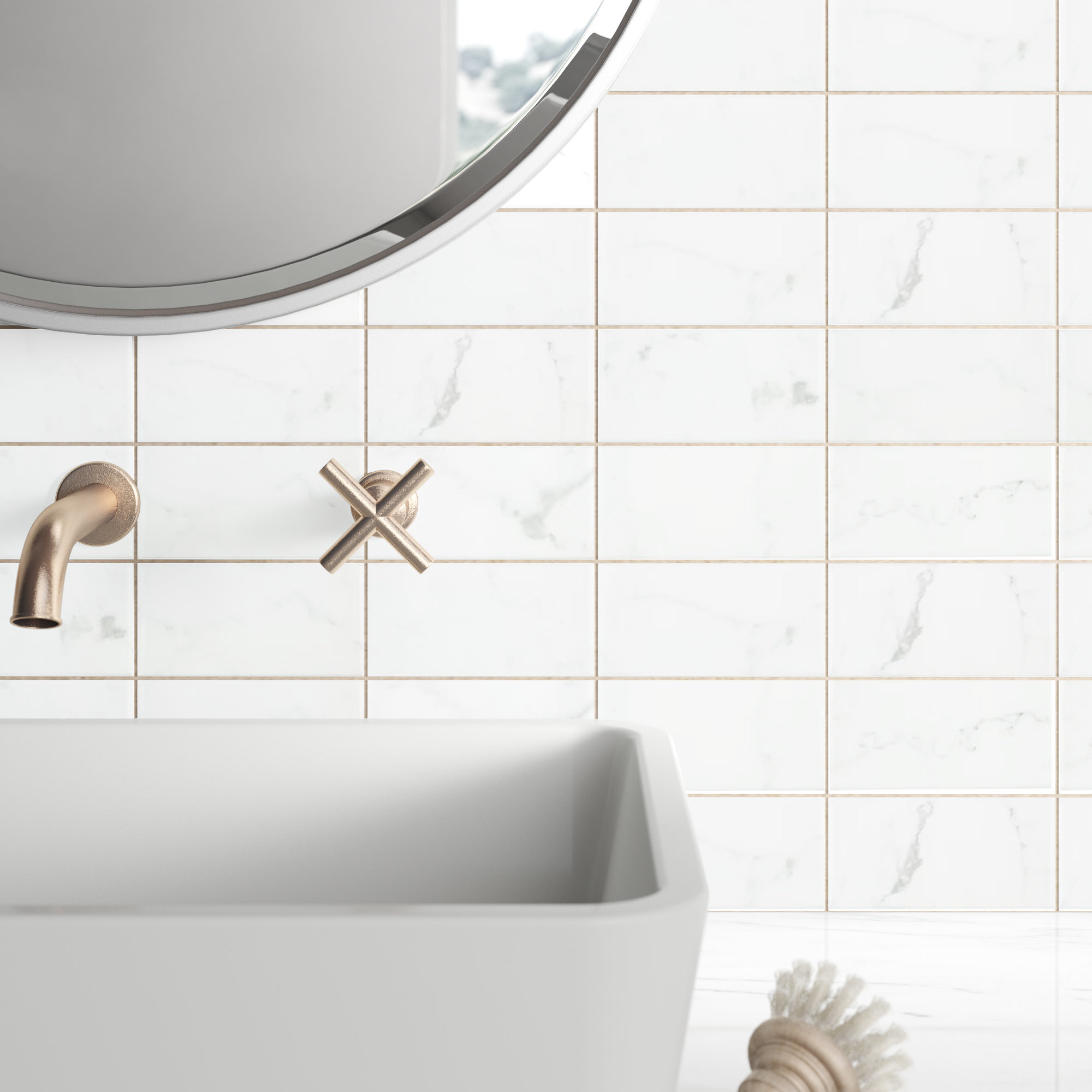 Karra Carrara 3 X 6 Ceramic Subway Tile Reviews Allmodern Karra Carrara 3 X 6 Ceramic Subway