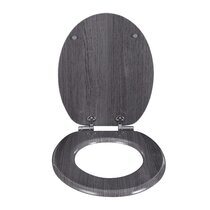 New Anti-Bacterial Coating Marble Effect Toilet Seat Seats With Chrome Hinges UK 
