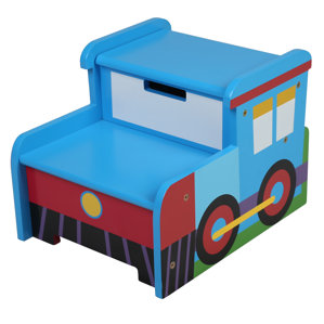 Olive Kids Train Step Stool with Storage by Levels of Discovery