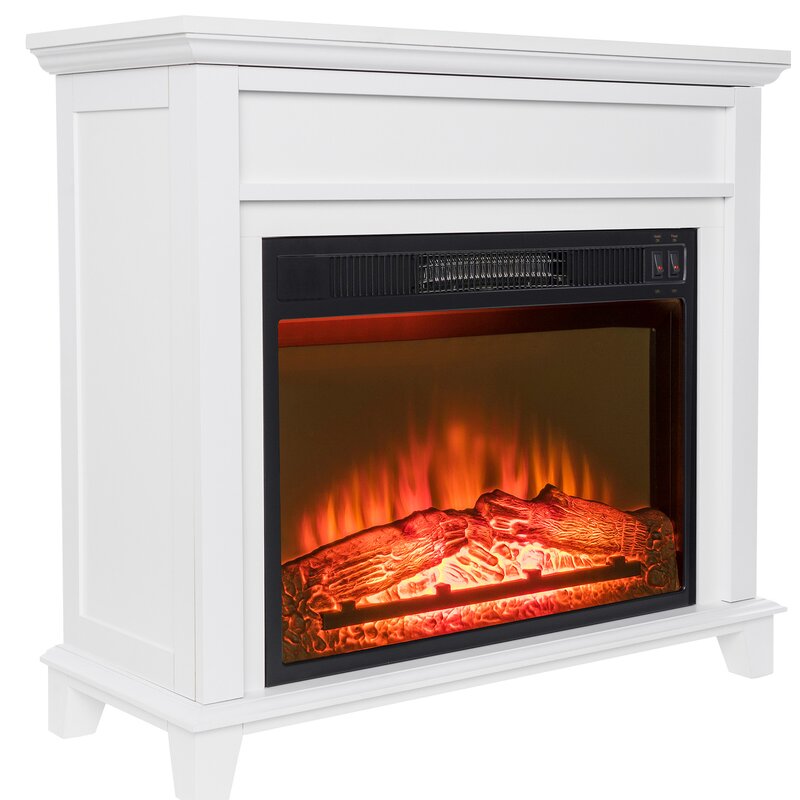 Akdy Freestanding Wooden Mantel 3d Flames Electric Fireplace