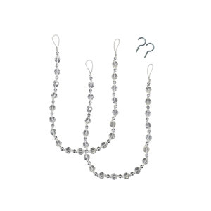 Crystal Bead Curtain Tieback & Hardware Set (Set of 2)