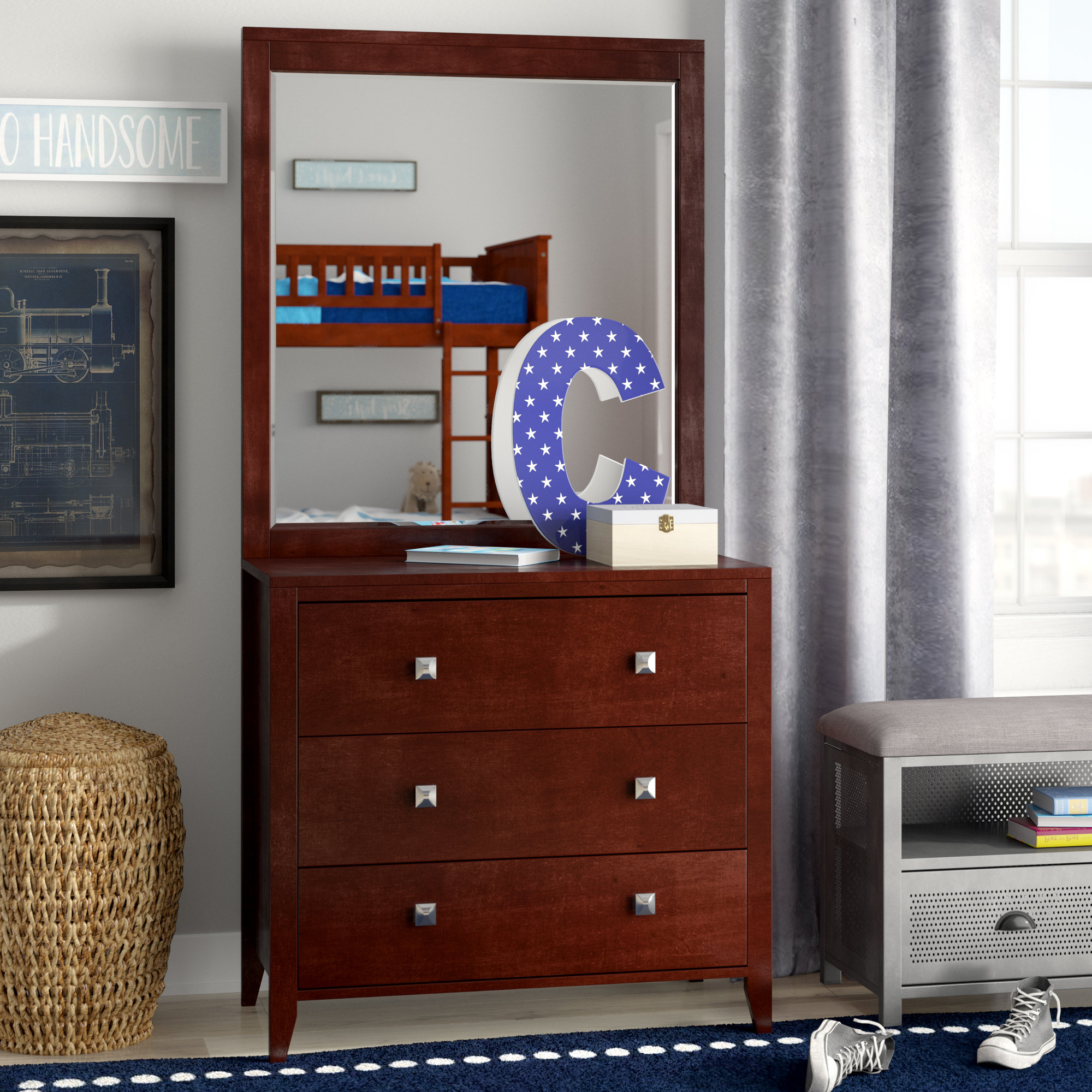 Granville 3 Drawer Chest With Mirror Granville 3 Drawer Chest With Mirror