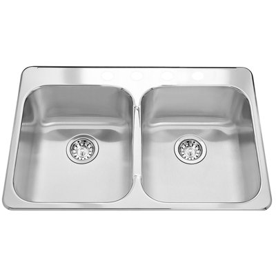 Stainless Steel 31" L x 21" W Double Basin Drop-in Kitchen Sink