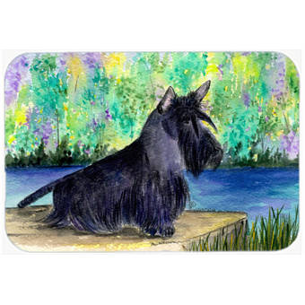 East Urban Home Lady With Her Papillon Glass Cutting Board Wayfair