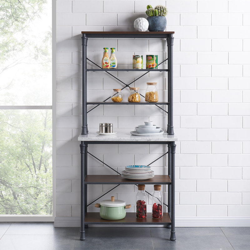 Gracie Oaks Pendergrass Bakers Rack Modern Farmhouse Style