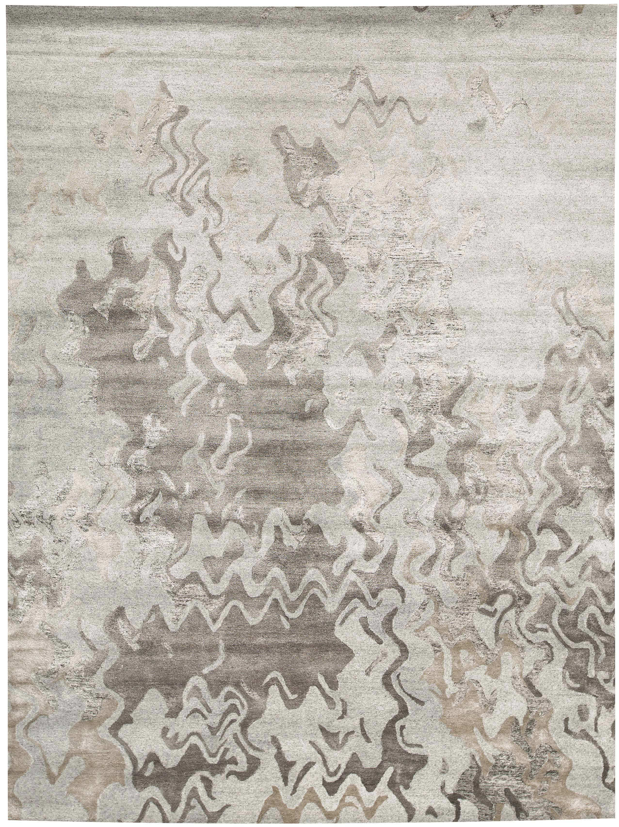 Bokara Rug Co Inc Trenton Abstract Handmade Tufted Silver Charcoal Area Rug Wayfair