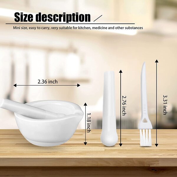 60mm Porcelain Mortar and Pestle Mixing Grinding Bowl Herbs Spices Set Tool DIY