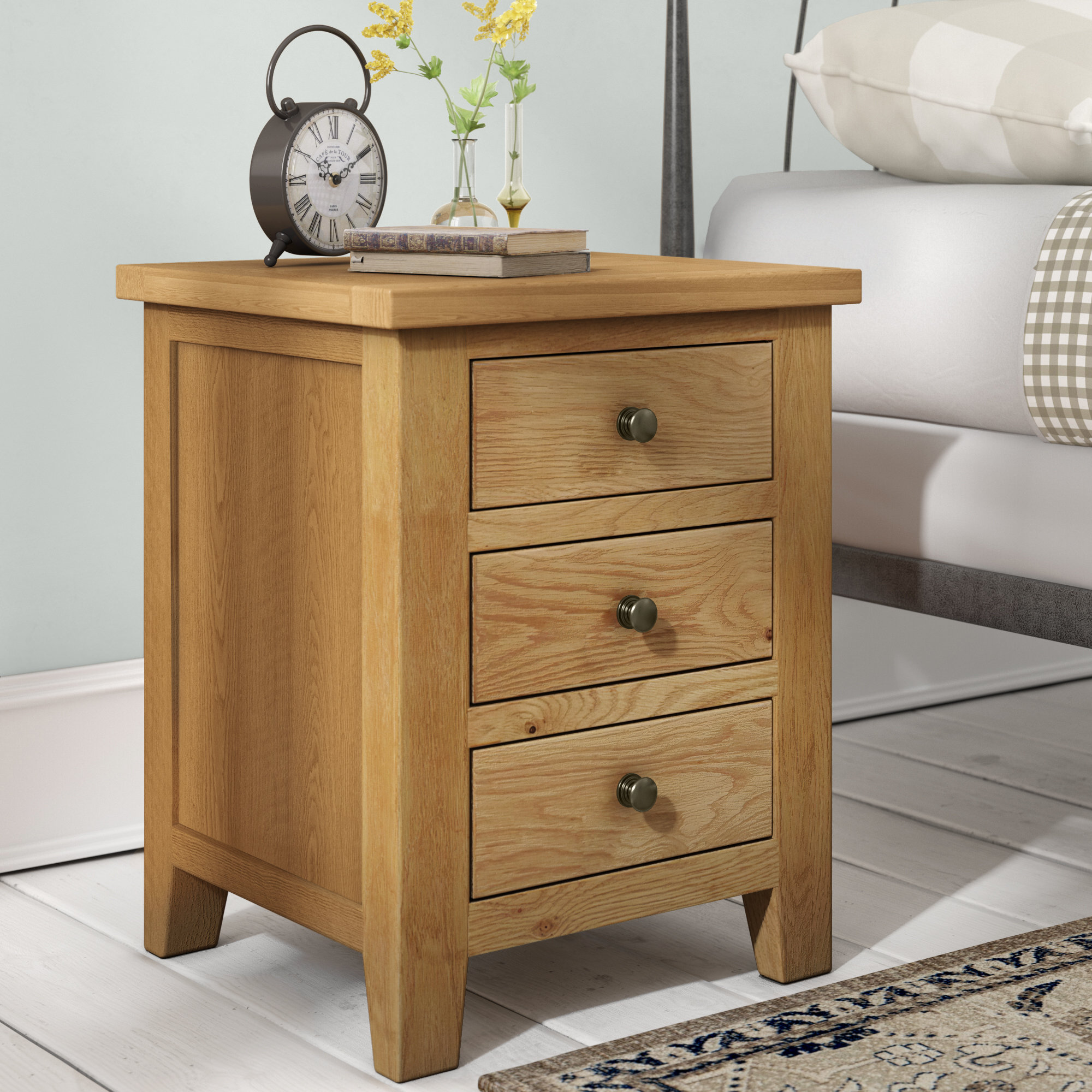 Three Posts Byard 3 Drawer Bedside Table Reviews Wayfair Co Uk