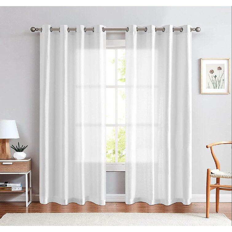 Eider & Ivory™ Faux Silk Curtains For Bedroom 84 Inches Long Grommet Top  Dupioni Light Reducing Window Curtain Panels For Living Room Satin Drapes  Privacy Window Treatments, 2 Panels | Wayfair