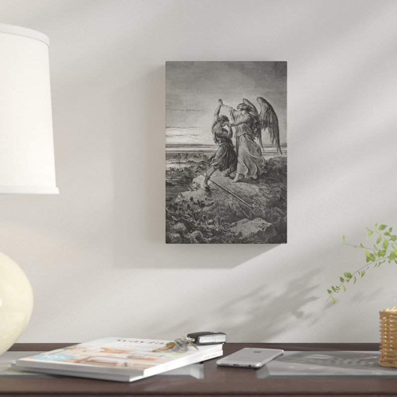 Gustave Dore Jacob Wrestling With Angel 1866 Dore Old Painting Framed Art Print