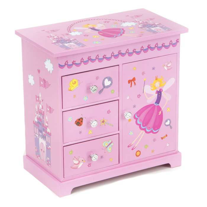 Fragile Large Capacity Wooden Jewellery Box Storage Box With 5