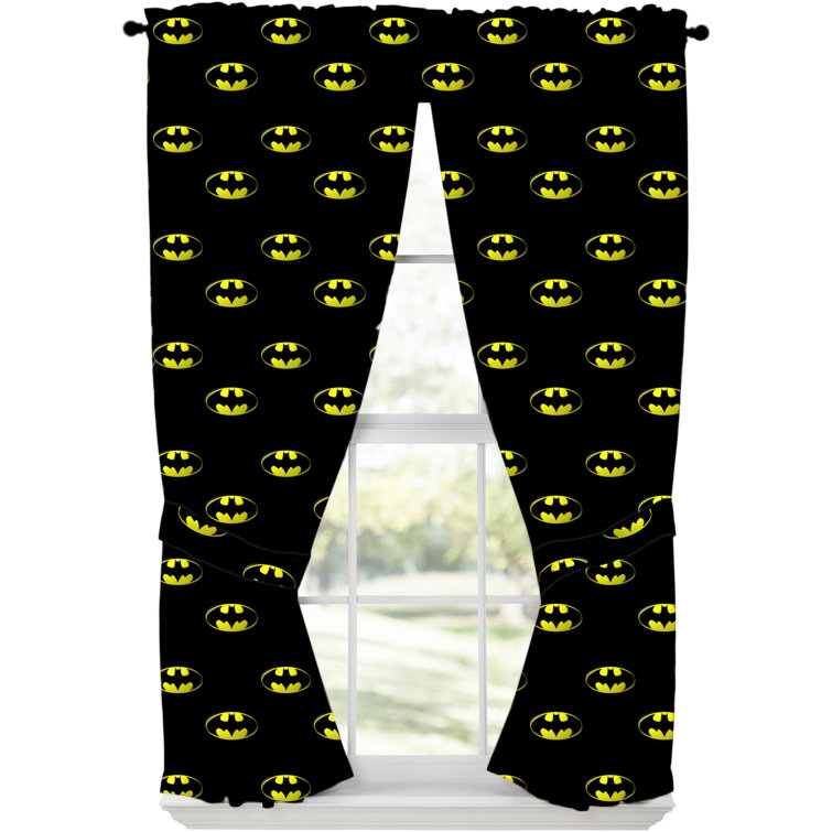 Crover Batman Emblem Graphic Print Text Semi Sheer Rod Pocket Curtains Drapes Reviews Wayfair