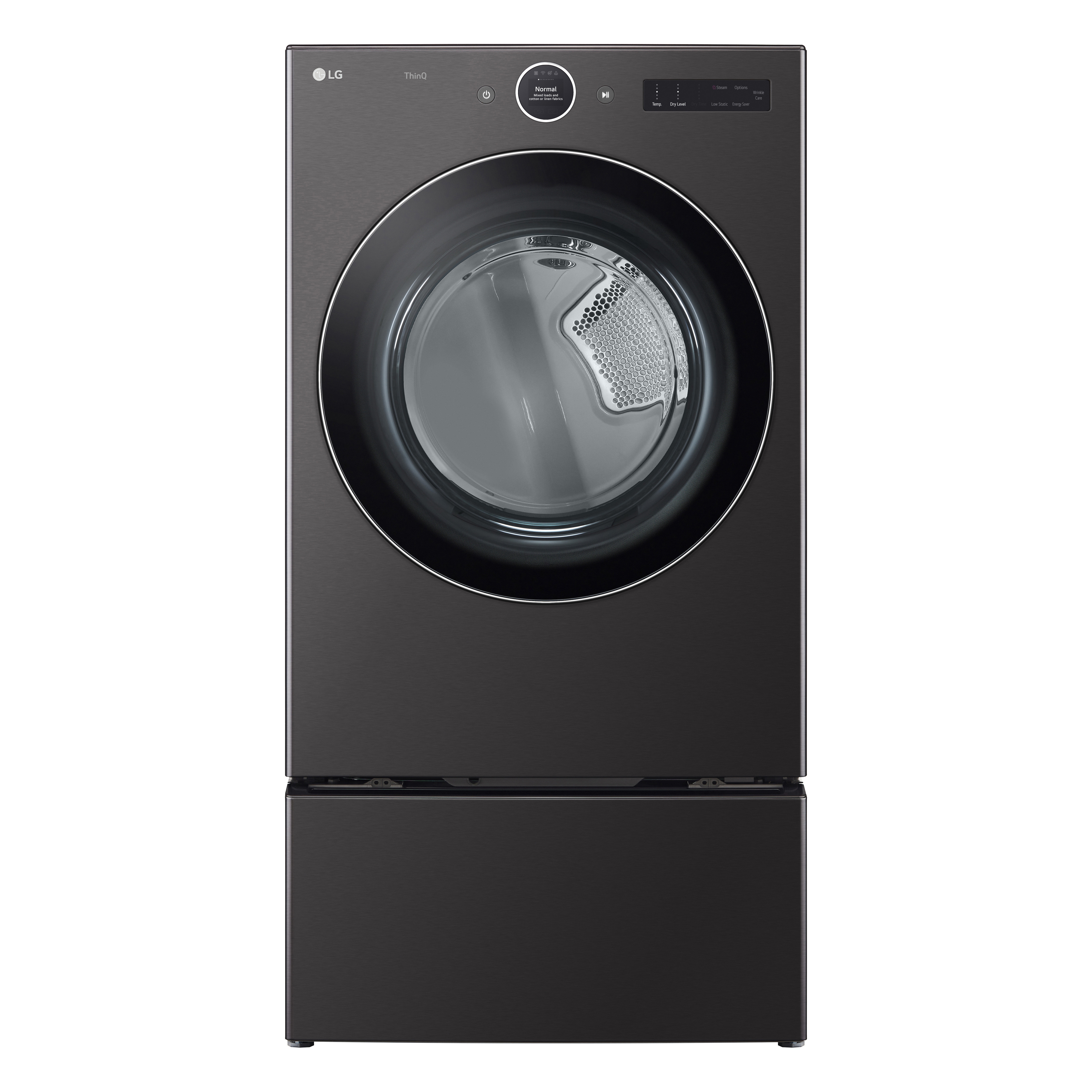 LG 7.40 Cubic Feet Natural Gas Stackable Dryer with Sensor Dry in Black