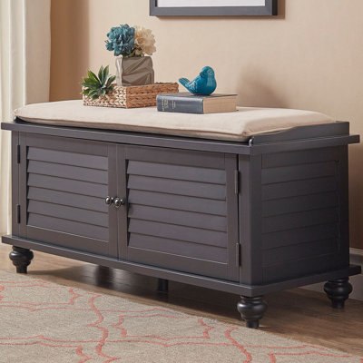 Beachcrest Home Indialantic Storage Bench Color Vulcan Black
