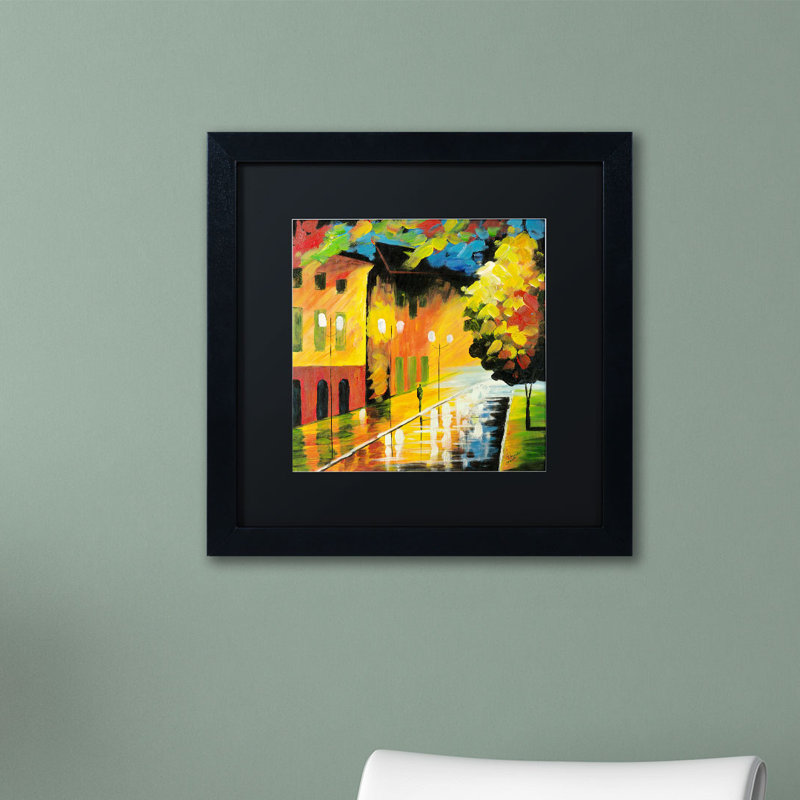 Trademark Art Street Light By Ricardo Tapia Framed Painting