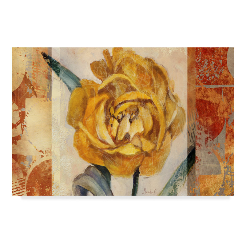 Fleur De Lis Living Golden Blossom 2 Acrylic Painting Print On