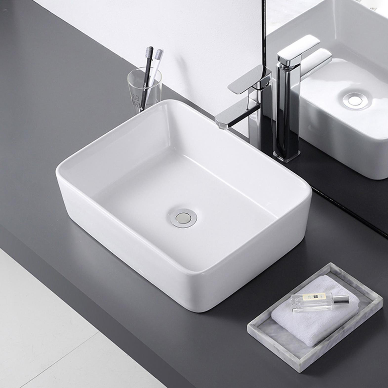 FUWAFUVA Bathroom Vessels Sink Round Above Counter Circle White Ceramic ...