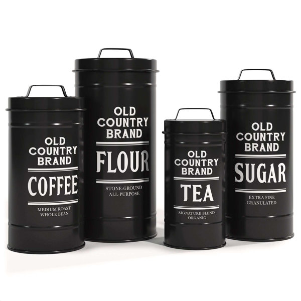 Top selling present gift Coffee & Sugar Canisters Essential for the kitchen Set of 3 Retro Metal Tea 