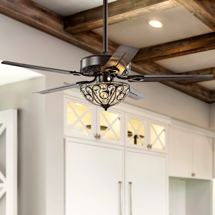 48 Chicago 5 Blade Ceiling Fan With Remote Light Kit Included