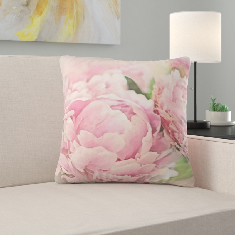 Peonies Throw Pillow Size: 20" x 20"
