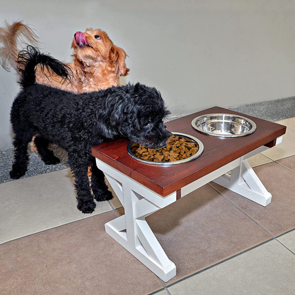 rustic elevated dog bowls