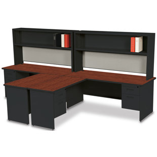 Go to store & view more images Red Barrel Studio Crivello L-Shape Executive Desk with Hutch